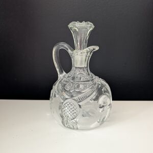 Vintage Cut Glass Cruet with Stopper